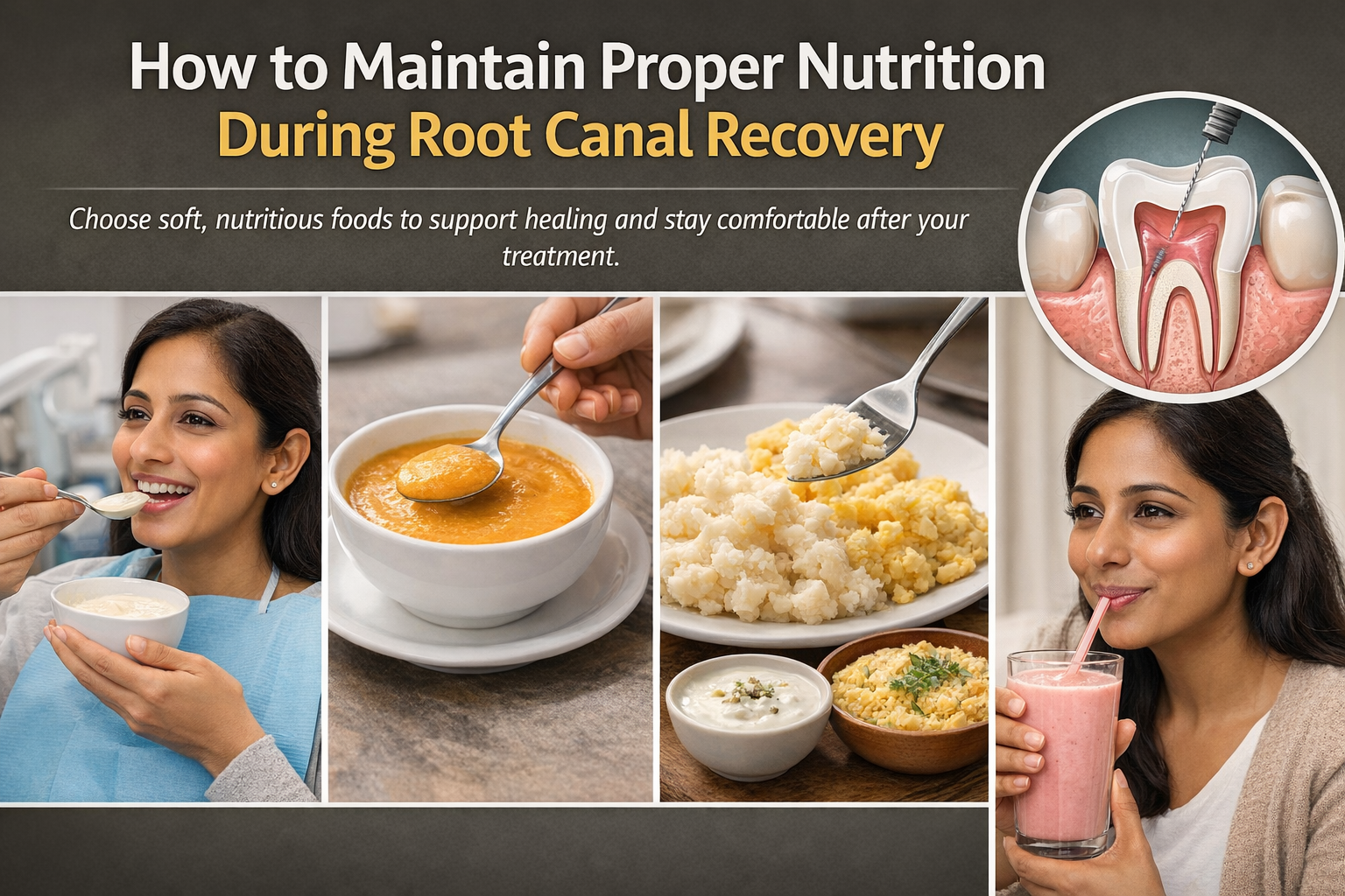 Find soft foods recommended for root canal recovery at Tooth and Co Dental Clinic
