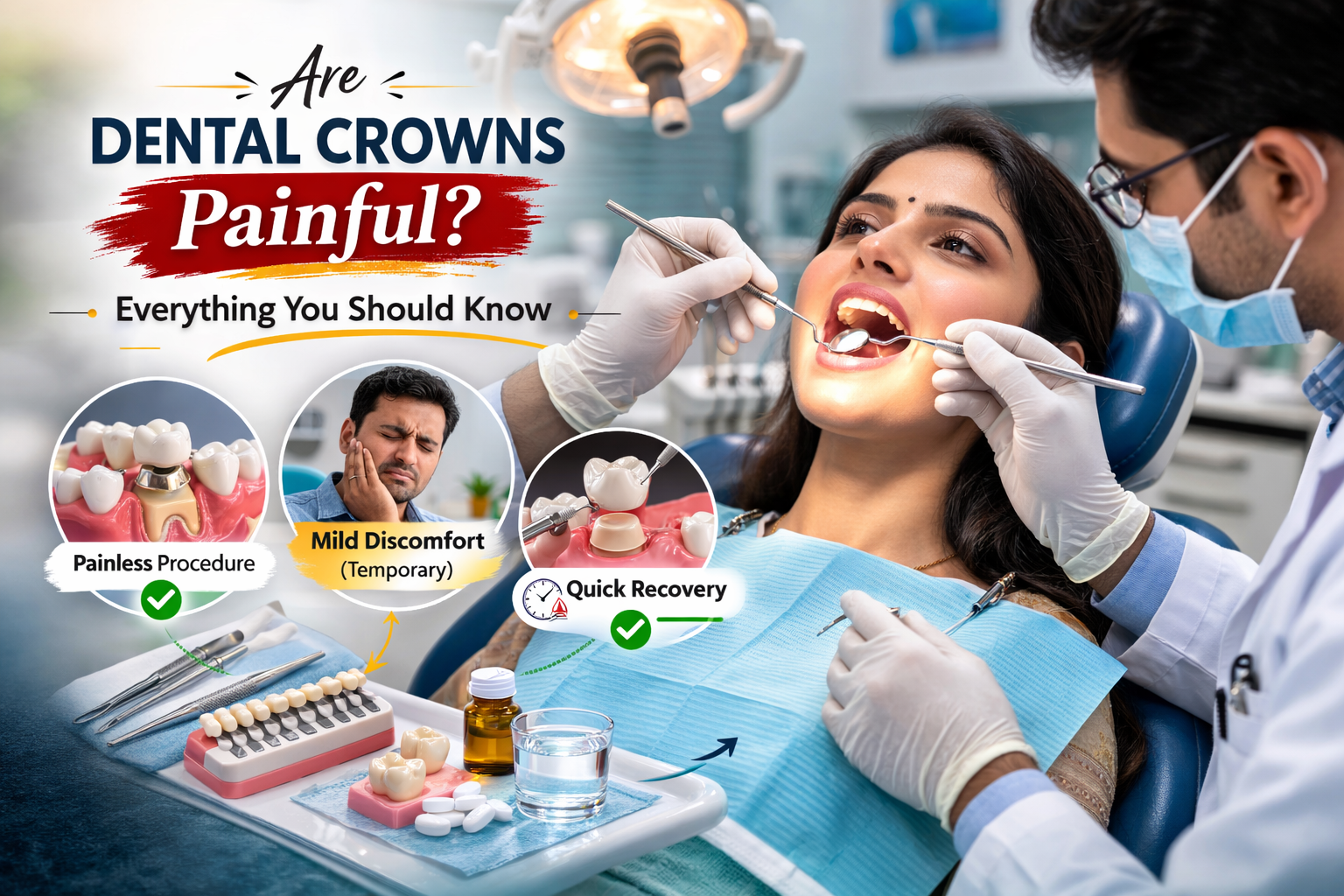 Find out if dental crowns are painful and what to expect during crown treatment.