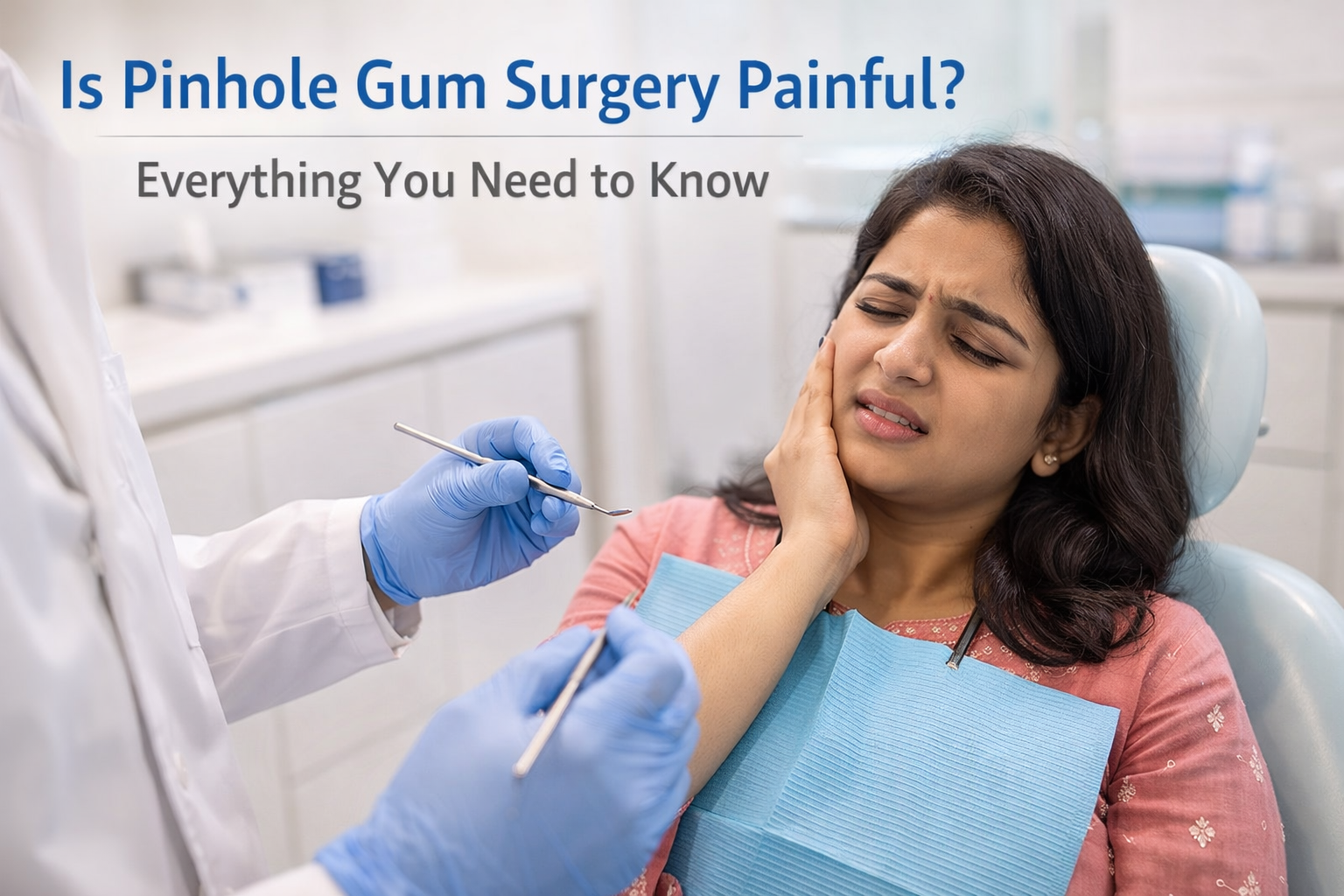 Dentist Dr. Saloni Bavalekar performing pinhole gum surgery at Tooth and Co. Dental Clinic, Kothrud, Pune.