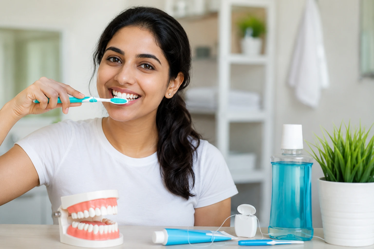 Dentist checking patient's teeth at a Kothrud dental clinic